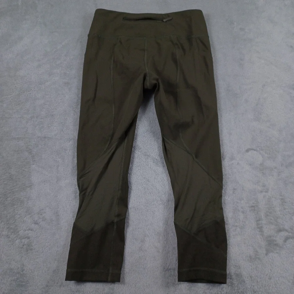 Lululemon Leggings Women 6 Green Pull On Pocket‎ Activewear Casual On Pace Crop